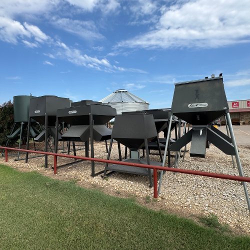 Hunting feeders on display outside of McGregor General Store.