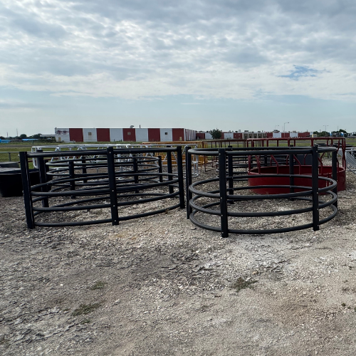Farm feeders on display outside of McGregor General Store.
