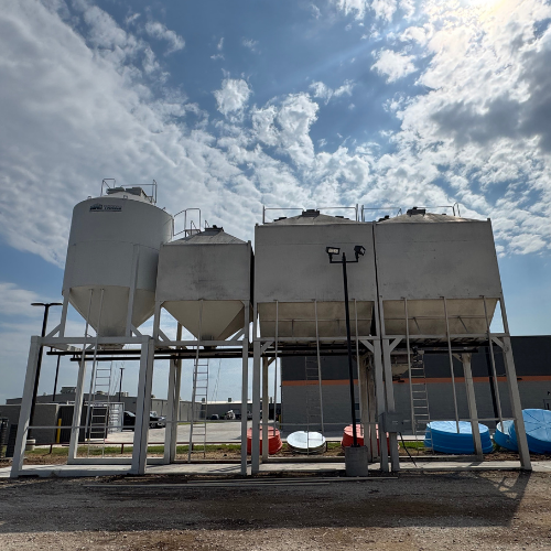 Farm feeders on display outside of McGregor General Store.