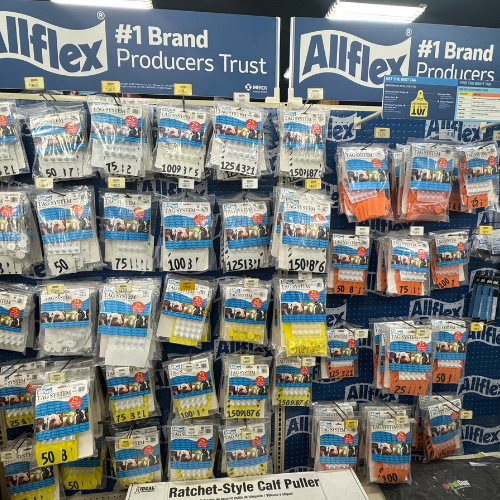 Farm supplies on display inside of McGregor General Store.