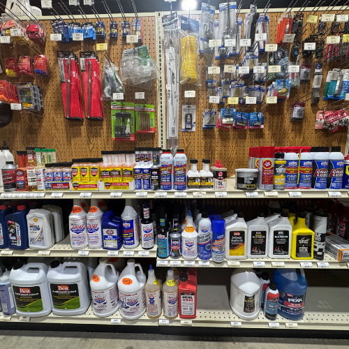 Home supplies on display inside of McGregor General store.