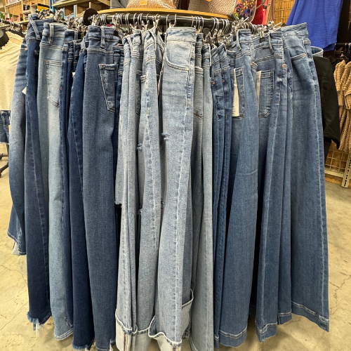 Jeans on display inside of McGregor General store.