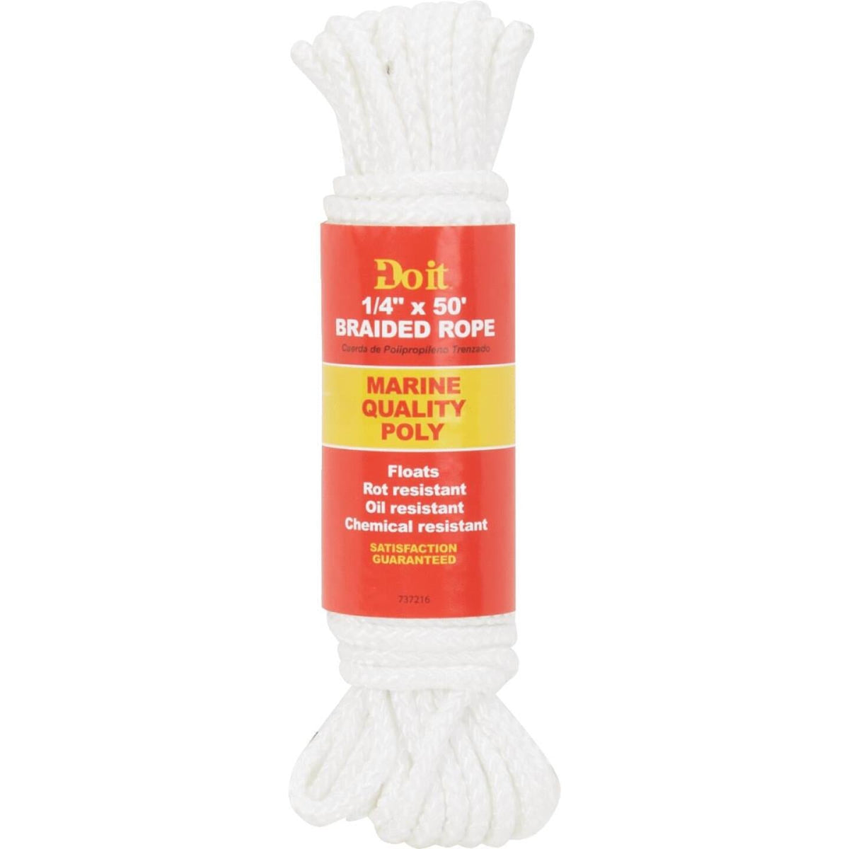 Packaged Rope Do it 1/4 In. x 50 Ft. White Solid Braided Polypropylene Packaged Rope ...