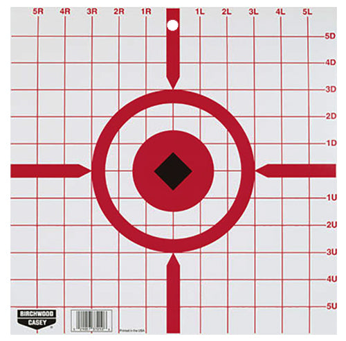 Birchwood Casey 37210 Rigid Sight-In 12 Crosshair Hanging Tagboard Target White Target Board w/Orange & Black Target 10 Per Pack