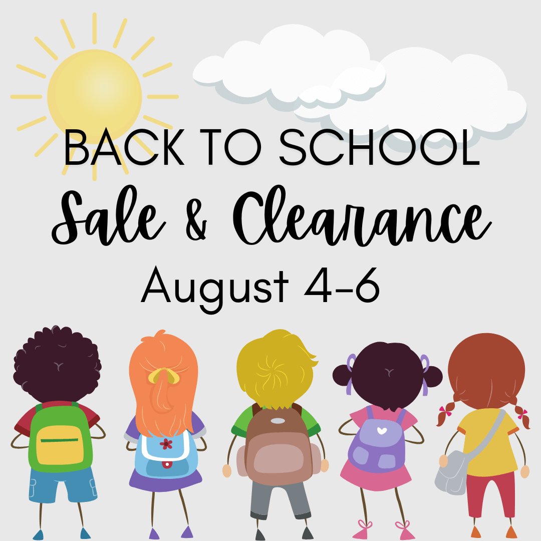 back to school sale clearance sale racks deep discounts aug 4-6 clothing shoes tops bottoms
